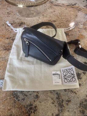 Loewe Black Leather Sling Bag